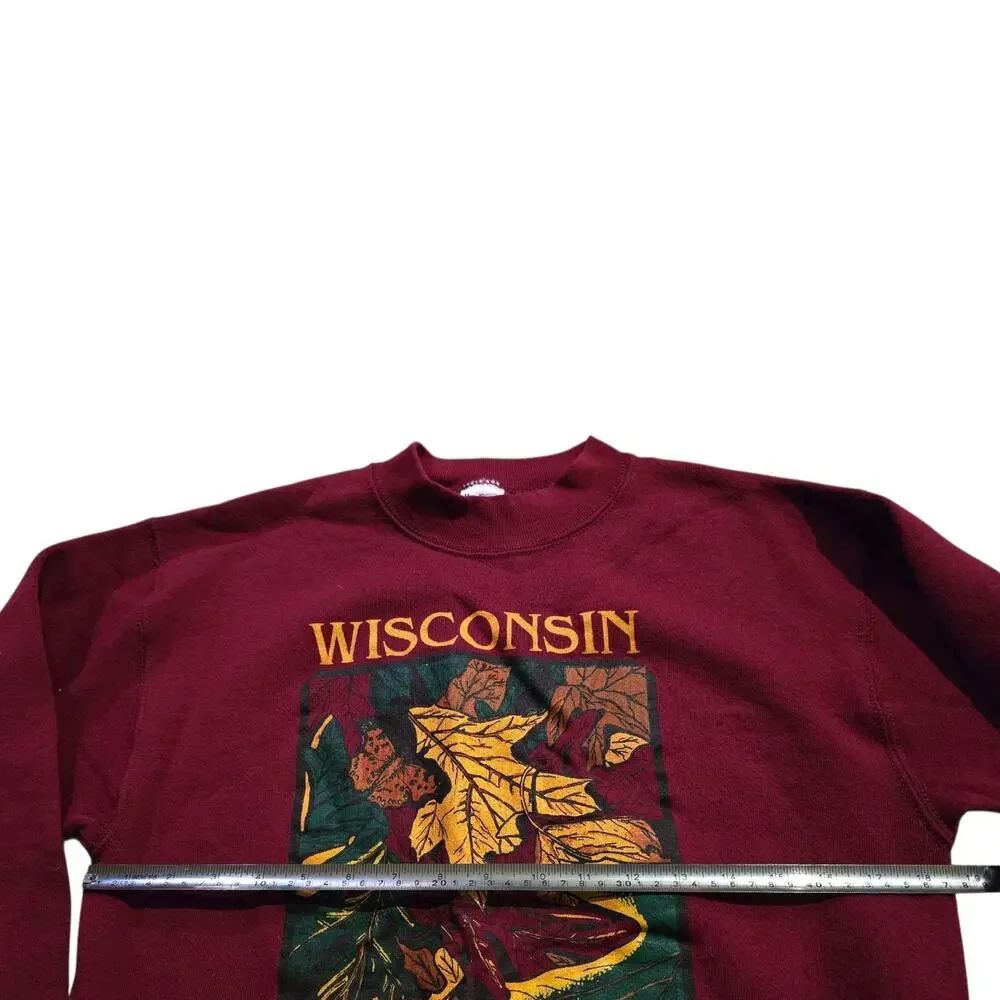 VTG Wisconsin state parks forest trails sweatshirt Adult SZ M Fruit Of Loom - Picture 4 of 7